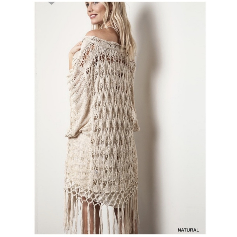 Gorgeous Crochet Knit Fringe Cardigan